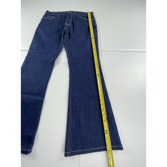 Blue Delta Denim Jeans Size 32X30 Natural Indigo White Stitching Custom Bespoke - Picture 4 of 13